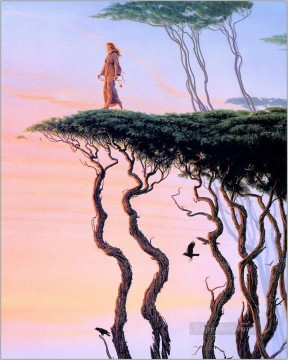 women sunset Fantasy Oil Paintings